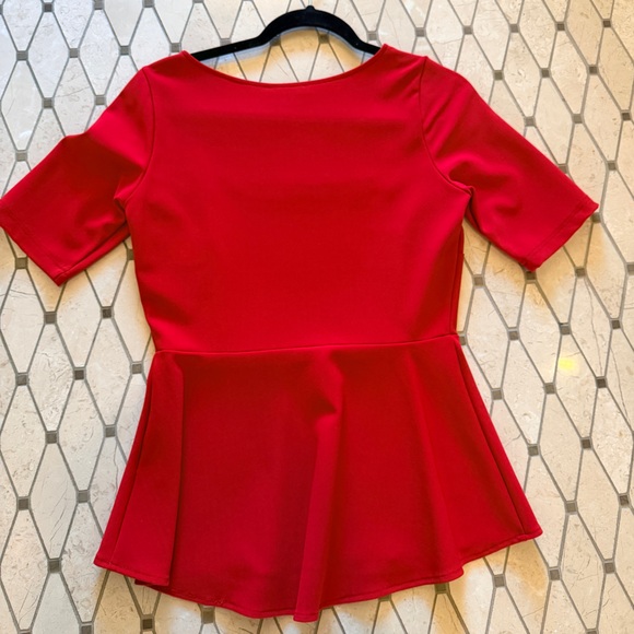 2-Piece, Beyond Travel Red Peplum Blouse and Matching Crop Pants. EUC - Picture 8 of 10
